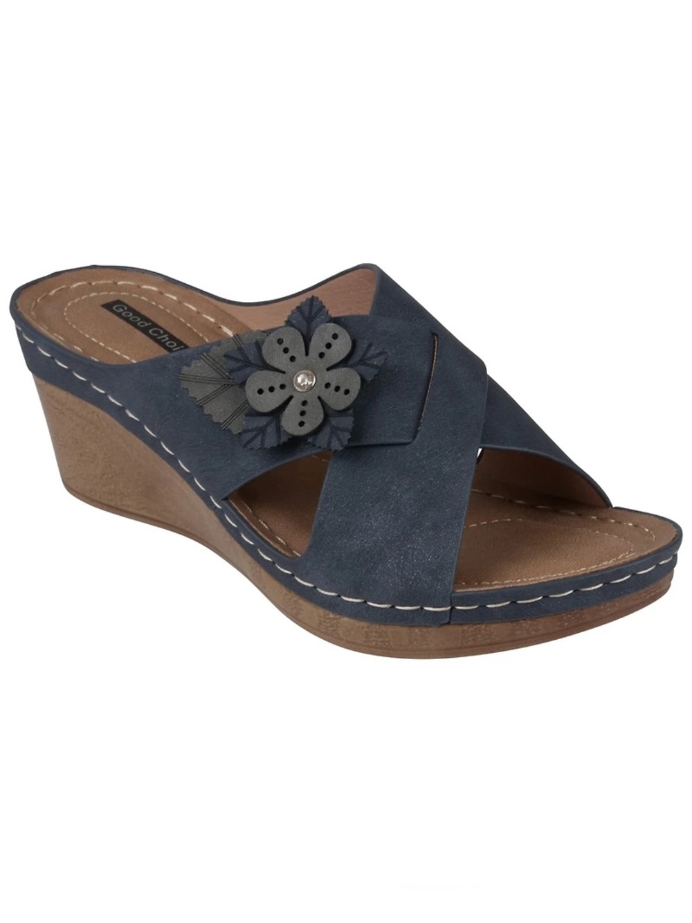 ♥️♥️ Good Choice Women’s Selly Flower Wedge Sandals | Navy US 6.5